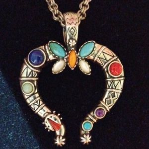 South-West Naja Heart Silver Multistone Pendant